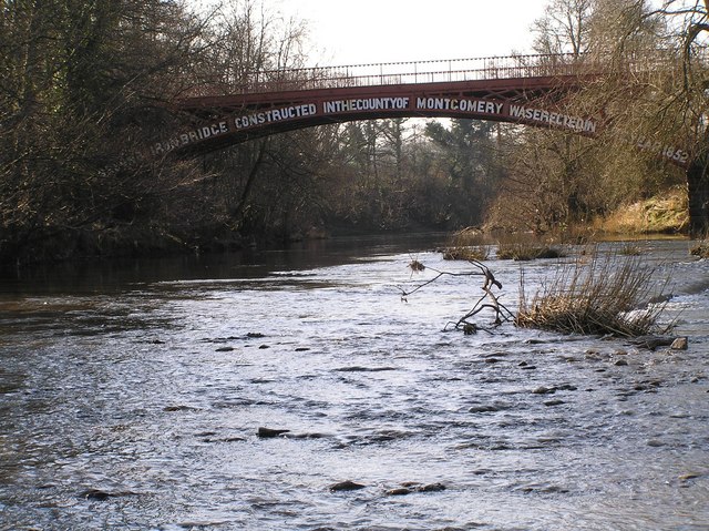 Abermule The Second Ironbridge , looking upstream geograph.org.uk