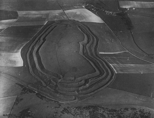 Maiden Castle from the air,