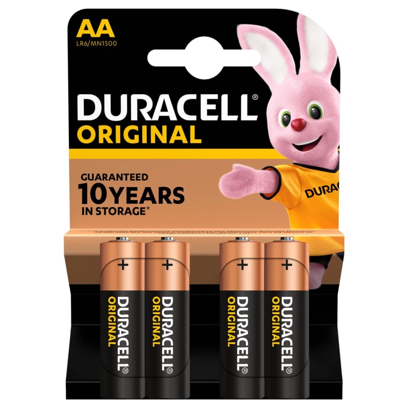 365995 duracell 4pk aa alkaline batteries